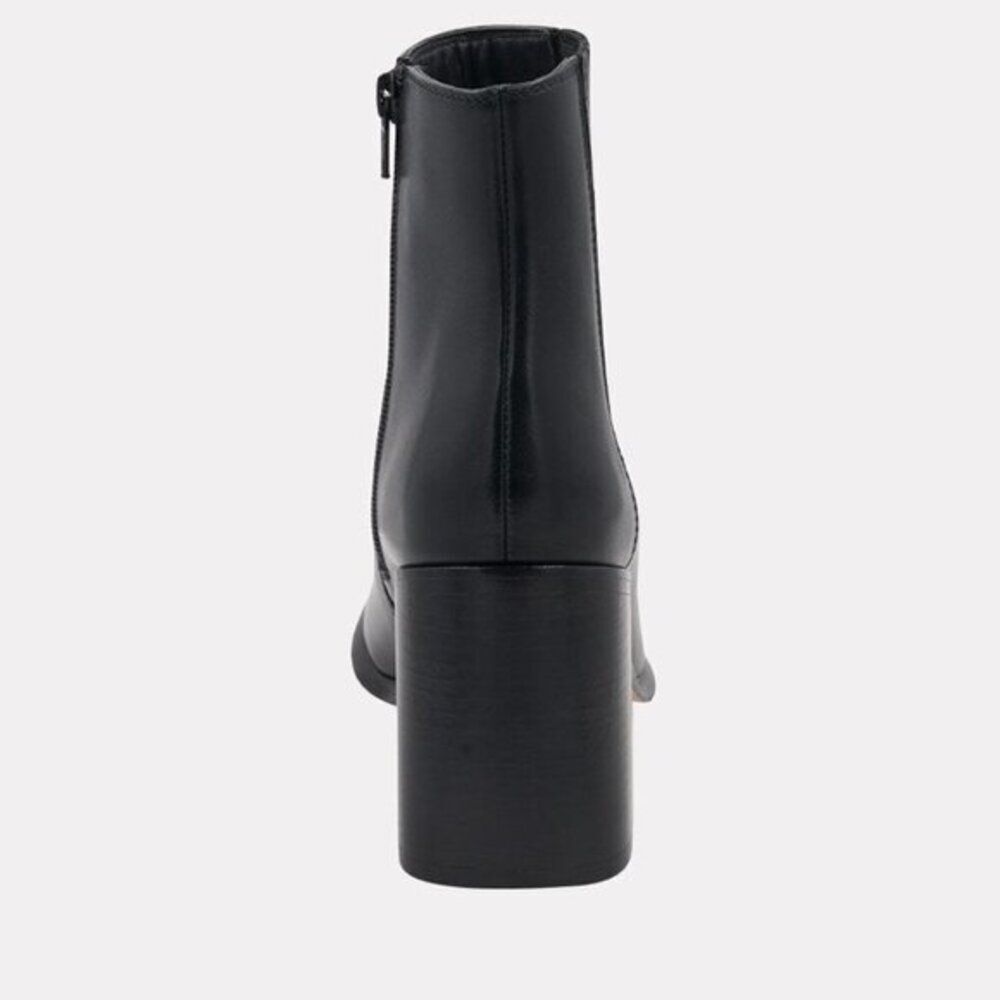 Andre Assous Black Leather Block Heel Ankle Boots - Picture 6 of 7